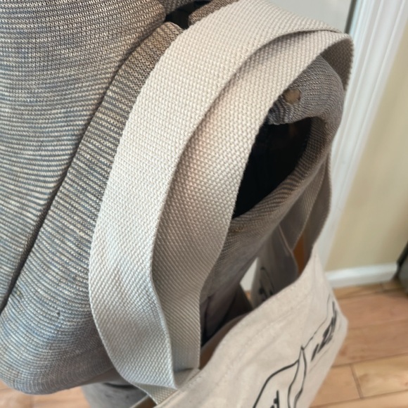 Sperry Top Sider cream canvas 10” strap cotton carryall shopping tote bag - Picture 5 of 8